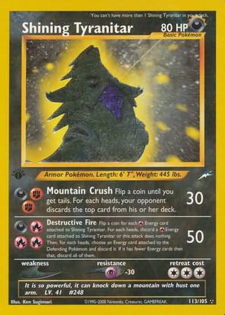 Shining Tyranitar (Triple Star) - 113-105 1st Edition