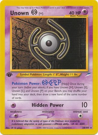 Unown H - 28-105 1st Edition