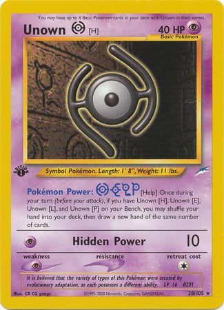 Unown H - 28-105 1st Edition