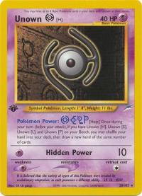 pokemon neo destiny 1st edition unown h 28 105 1st edition