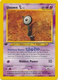 pokemon neo destiny 1st edition unown l 86 105 1st edition