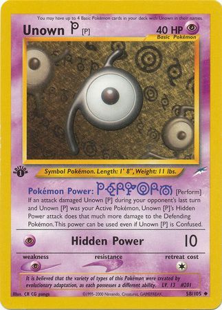 Unown P - 58-105 1st Edition