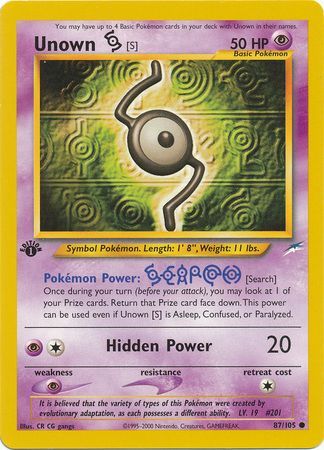 Unown S - 87-105 1st Edition