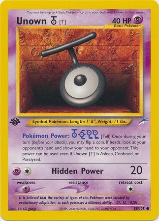 Unown T - 88-105 1st Edition