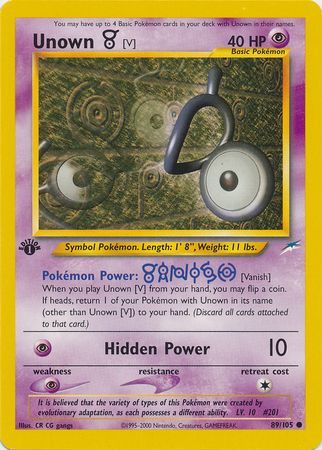 Unown V - 89-105 1st Edition