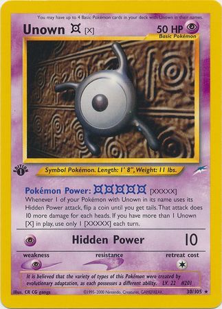 Unown X - 30-105 1st Edition