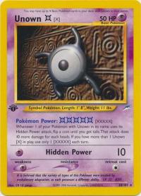 pokemon neo destiny 1st edition unown x 30 105 1st edition