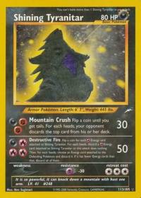 pokemon neo destiny shining tyranitar triple star 113 105