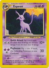pokemon neo discovery 1st edition espeon 20 75 1st edition