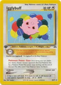 pokemon neo discovery 1st edition igglybuff 40 75 1st edition