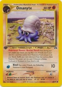 pokemon neo discovery 1st edition omanyte 60 75 1st edition