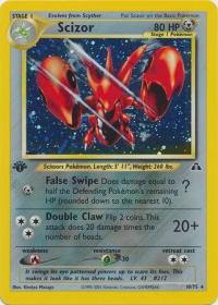 pokemon neo discovery 1st edition scizor 10 75 1st edition