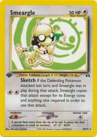 pokemon neo discovery 1st edition smeargle 30 75 1st edition