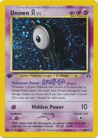 pokemon neo discovery 1st edition unown a 14 75 1st edition