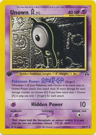 Unown A - 33-75 -1st Edition