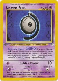 pokemon neo discovery 1st edition unown d 47 75 1st edition
