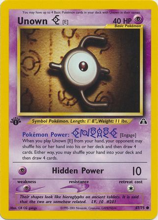 Unown E - 67-75 -1st Edition