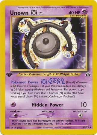 Unown M - 49-75 -1st Edition