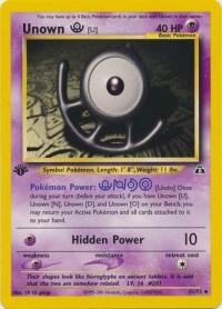 pokemon neo discovery 1st edition unown u 51 75 1st edition