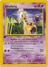 pokemon neo genesis 1st edition girafarig 58 111 1st edition