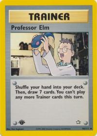 pokemon neo genesis 1st edition professor elm 96 111 1st edition