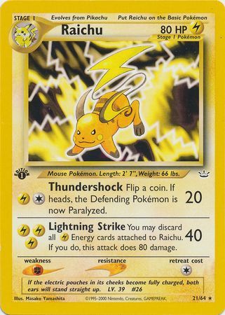 Raichu - 21-64 - 1st Edition