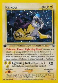 pokemon neo revelation 1st edition raikou 13 64 1st edition