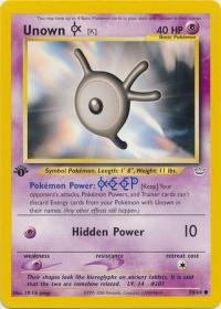 pokemon neo revelation 1st edition unown k 58 64 1st edition