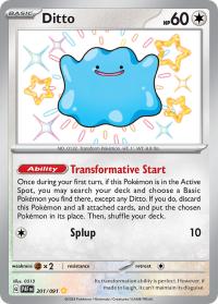 pokemon paldean fates ditto 201 091 shiny