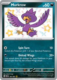 pokemon paldean fates murkrow 181 091 shiny