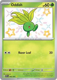 pokemon paldean fates oddish 092 091 shiny