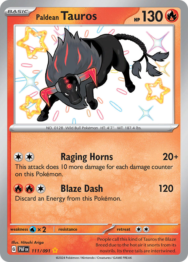 Paldean Tauros - 111-091 - Shiny