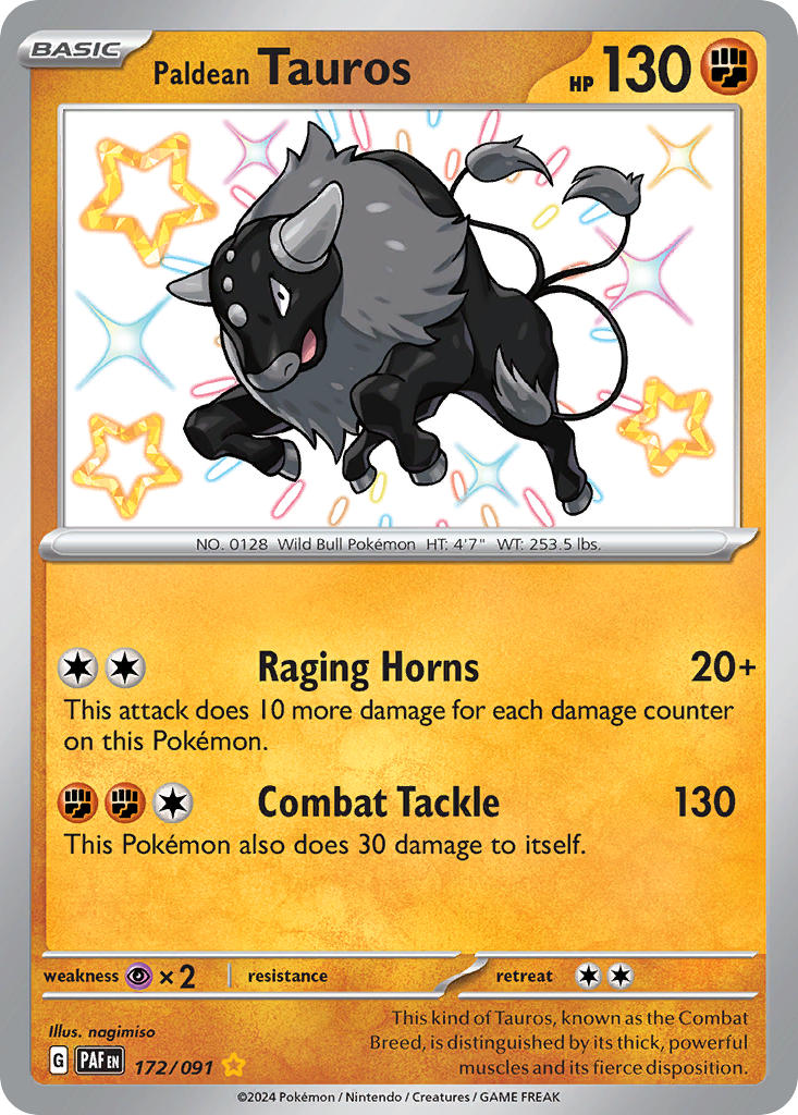 Paldean Tauros - 172-091 - Shiny
