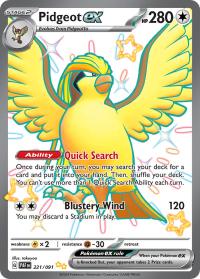 pokemon paldean fates pidgeot ex 221 091 shiny