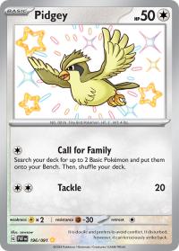 pokemon paldean fates pidgey 196 091 shiny