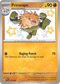 pokemon paldean fates primeape 170 091 shiny