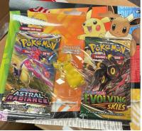 pokemon pokemon 1 pack 3 packs blister pokemon pikachu figure blister astral radiace evolving skies booster