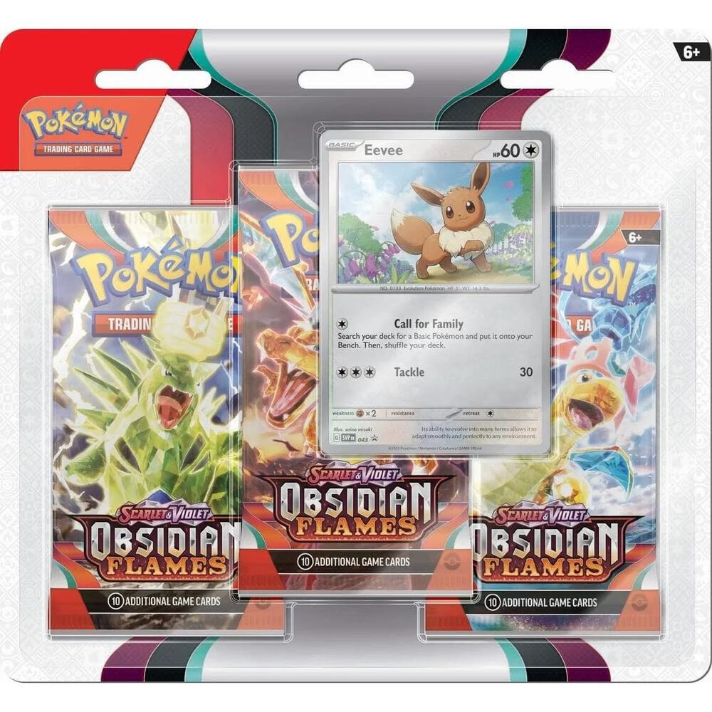 Scarlet & Violet - Obsidian Flames 3 Pack Blisters - Eevee
