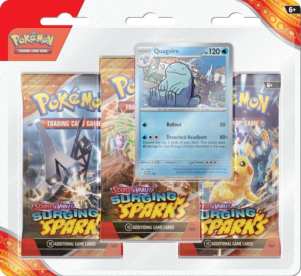 Scarlet & Violet - Surging Sparks 3 Pack Blisters - Quagsire