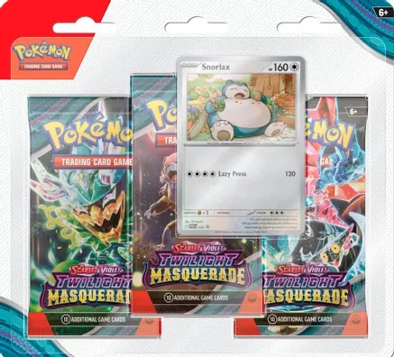 Scarlet & Violet - Twilight Masquerade 3 Pack Blister - Snorlax