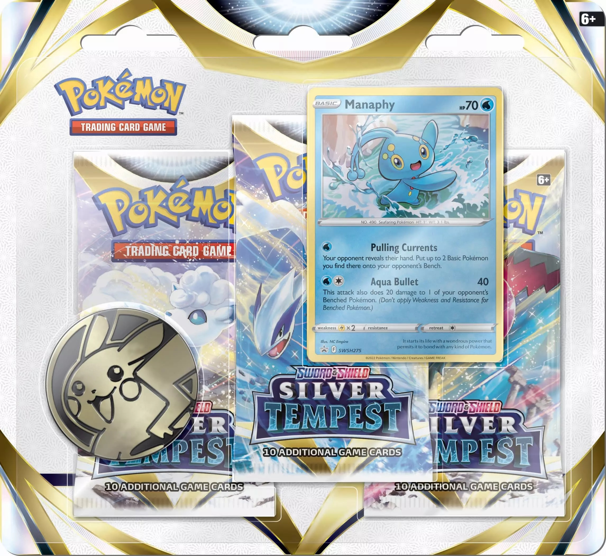 Sword and Shield - Silver Tempest - 3 Pack Manaphy Blister