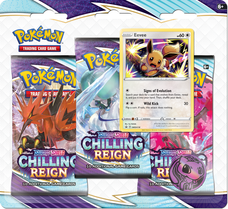 Sword & Shield - 3 Pack Blister - Chilling Reign - Eevee