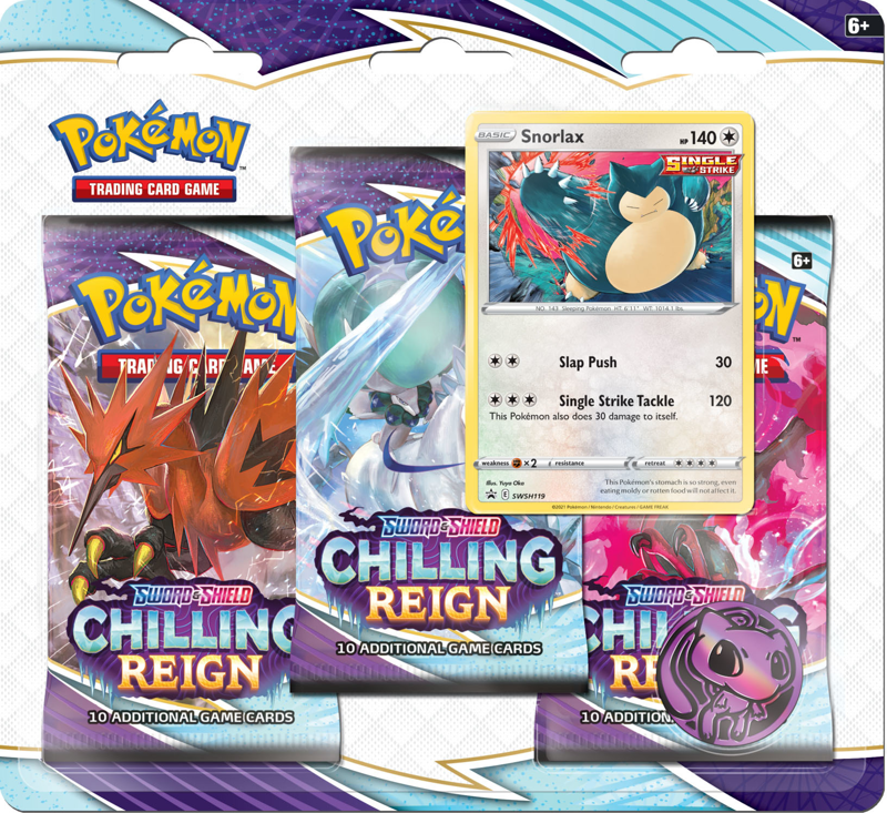 Sword & Shield - 3 Pack Blister - Chilling Reign - Snorlax