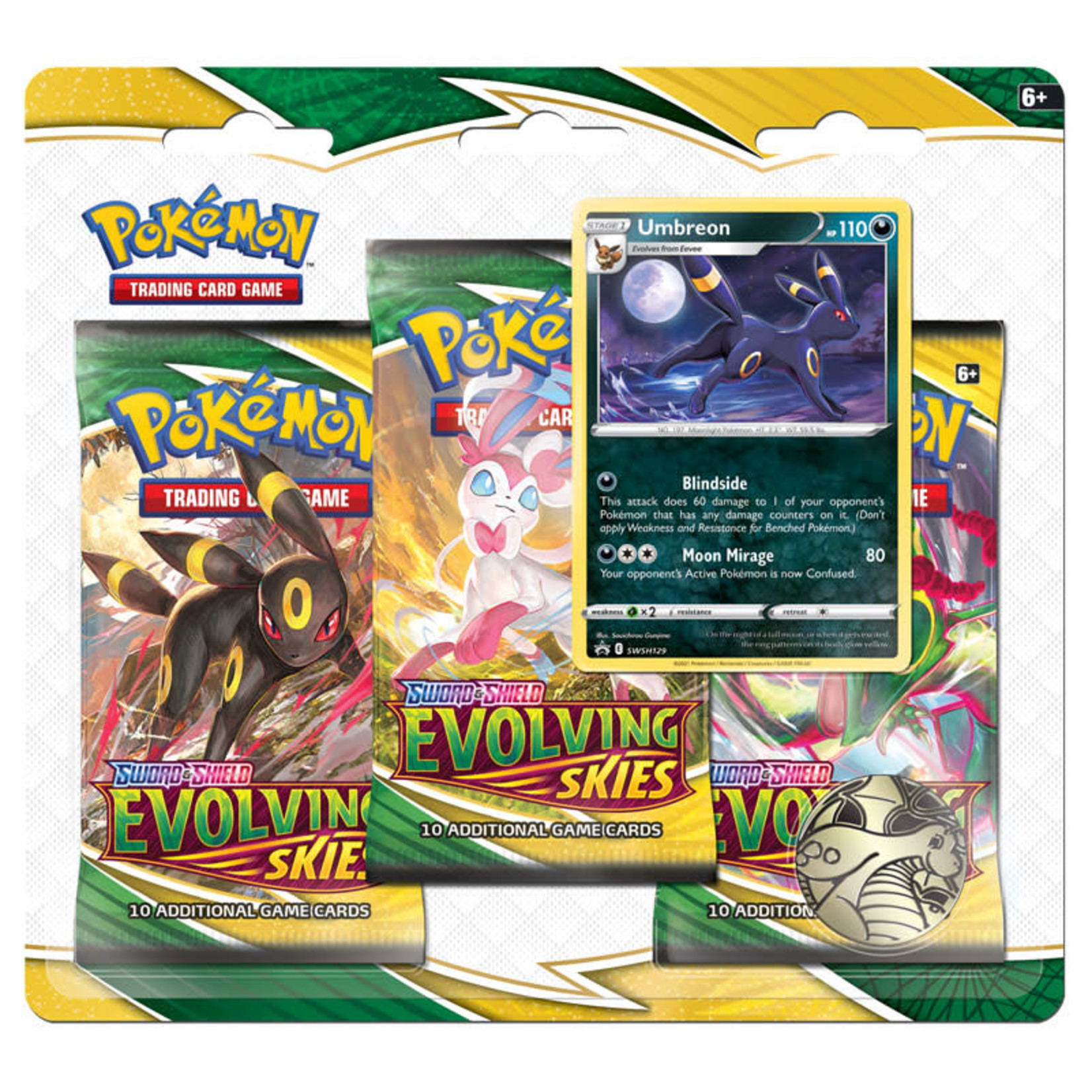 Sword & Shield - 3 Pack Blister - Evolving Skies - Umbreon