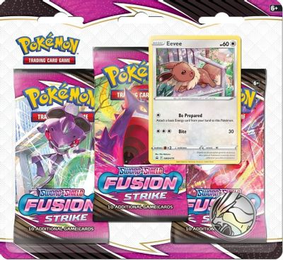 Sword & Shield - 3 Pack Blister - Fusion Strike - Eevee 