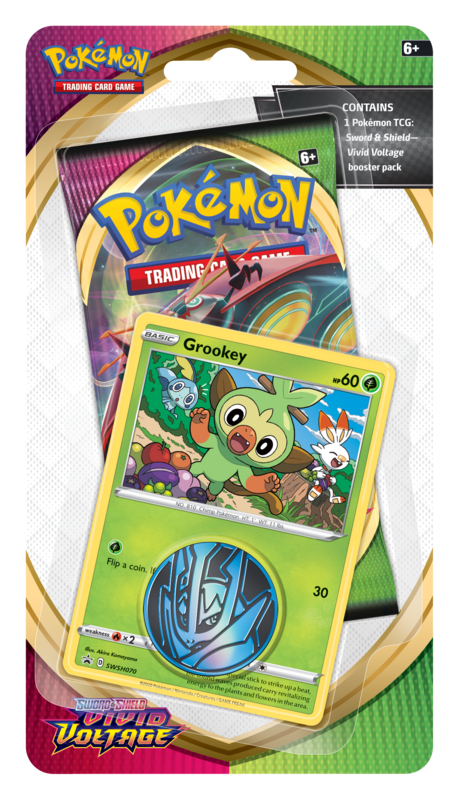 Pokemon - Sword & Shield - Vivid Voltage - Checklane Blister - Grookey