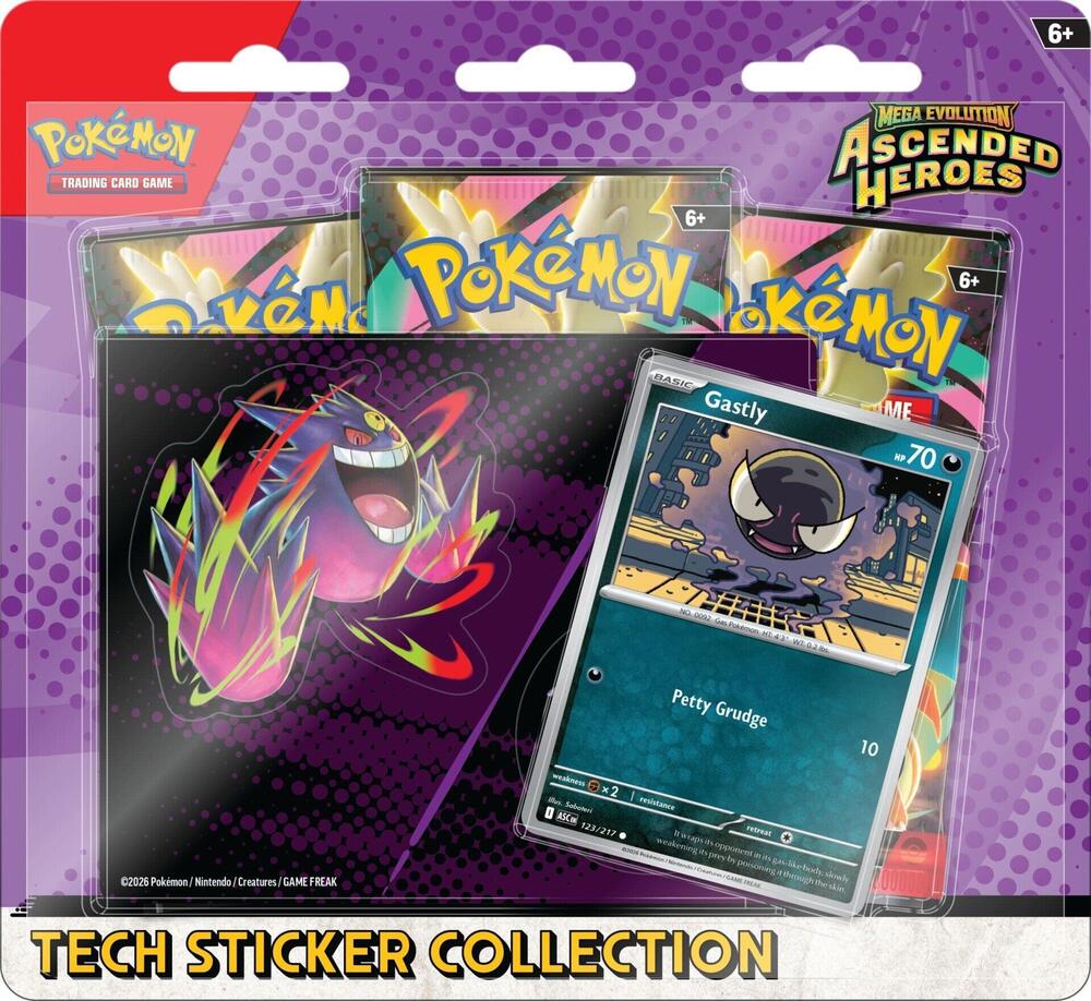 Mega Evolution: Ascended Heroes Tech Sticker Collection - Gastly 