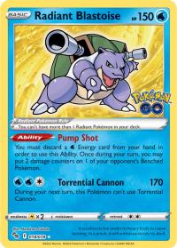 pokemon pokemon go radiant blastoise 018 078