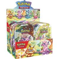 pokemon pokemon tins scarlet violet prismatic evolutions mini tin display