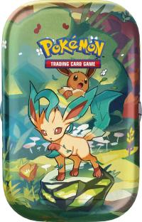 pokemon pokemon tins scarlet violet prismatic evolutions mini tin leafeon preorder